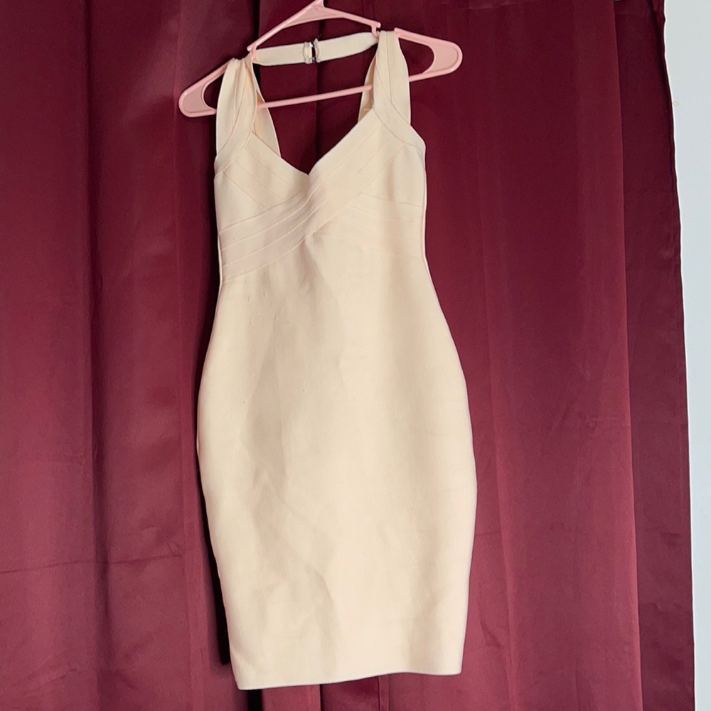 Very delicate bodycon nude dress